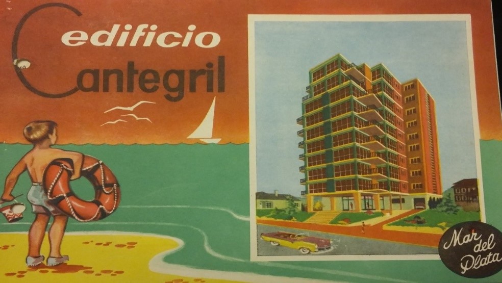 Folletos
publicitarios de edificios, década de 1950