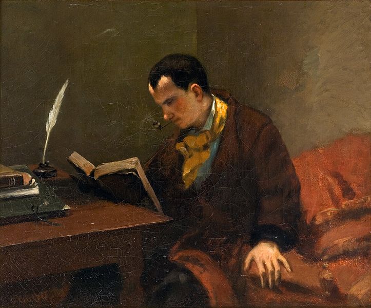 Retrato de
Baudelaire, 1848. Gustave Courbet
(1819 – 1877)