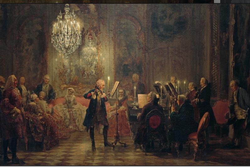  Adolph Menzel – Concierto de flauta de Federico II
el Grande en Sanssouci (1850-1852)3