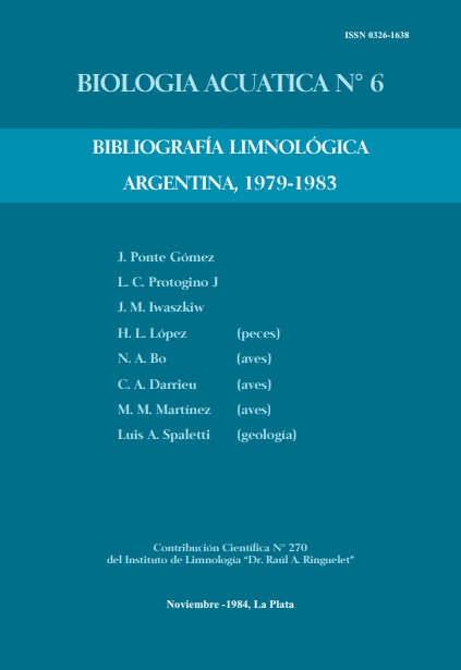 					Ver Núm. 6 (1984): Bibliografía Limnológica Argentina 1979-1983
				